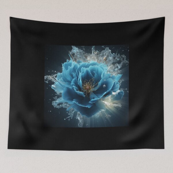 Item preview, A Burst of Energy: The Blue Light Petals Explode from Ice, Revealing a Golden Heart designed and sold by Epsydon Designers.