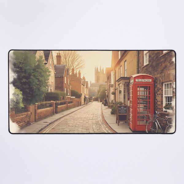 Item preview, Canterbury Scene — Vintage British Street at Golden Hour designed and sold by Aileen404.