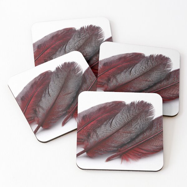 Item preview, Unique red feathers on display designed and sold by anytka.