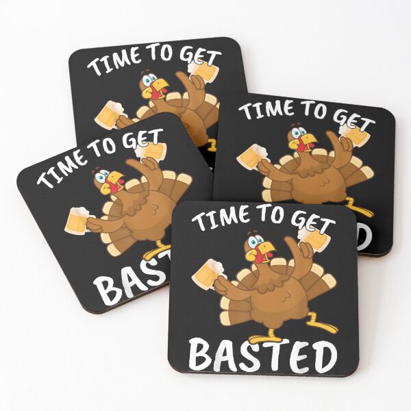 Item preview, Time To Get Basted Funny Turkey Drinking Beer Thanksgiving Party designed and sold by HarinDonreka.