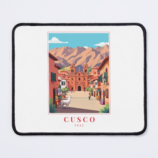 Item preview, Cusco Peru Illustration – Inca Ruins, Colonial Streets & Andean Cityscape designed and sold by MapMyMiles.