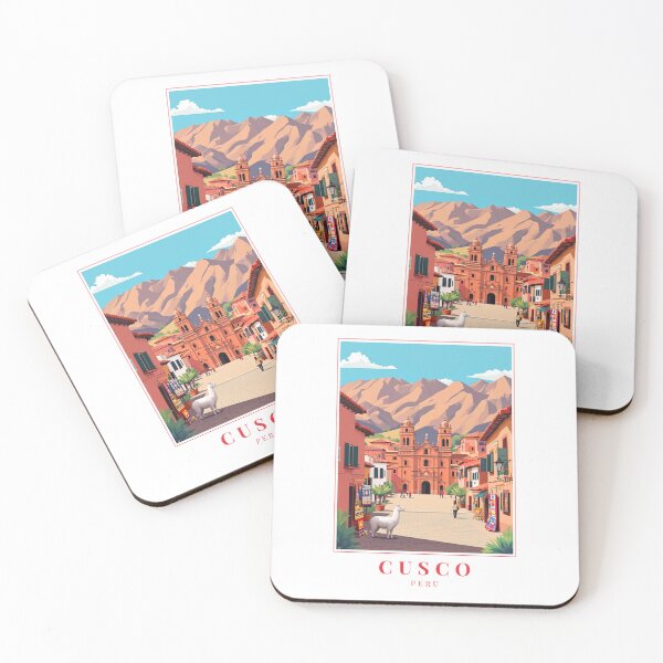Item preview, Cusco Peru Illustration – Inca Ruins, Colonial Streets & Andean Cityscape designed and sold by MapMyMiles.