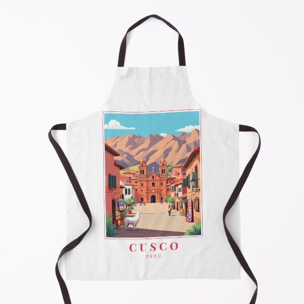 Item preview, Cusco Peru Illustration – Inca Ruins, Colonial Streets & Andean Cityscape designed and sold by MapMyMiles.
