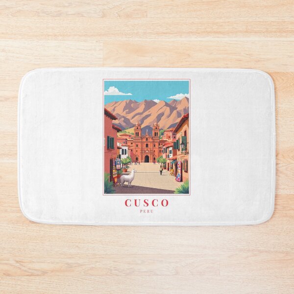Item preview, Cusco Peru Illustration – Inca Ruins, Colonial Streets & Andean Cityscape designed and sold by MapMyMiles.