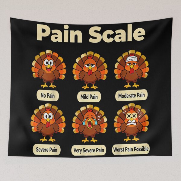 Item preview, Funny Turkey Pain Scale Thanksgiving Humor Worst Pain Possible Art designed and sold by HarinDonreka.