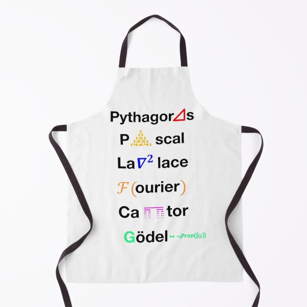 Item preview, Nerdy Minimalist Iconic Mathematicians Names Pythagoras, Pascal, Laplace, Fourier, Cantor, Godel Math Teacher Black Text designed and sold by MathWare MathClips.