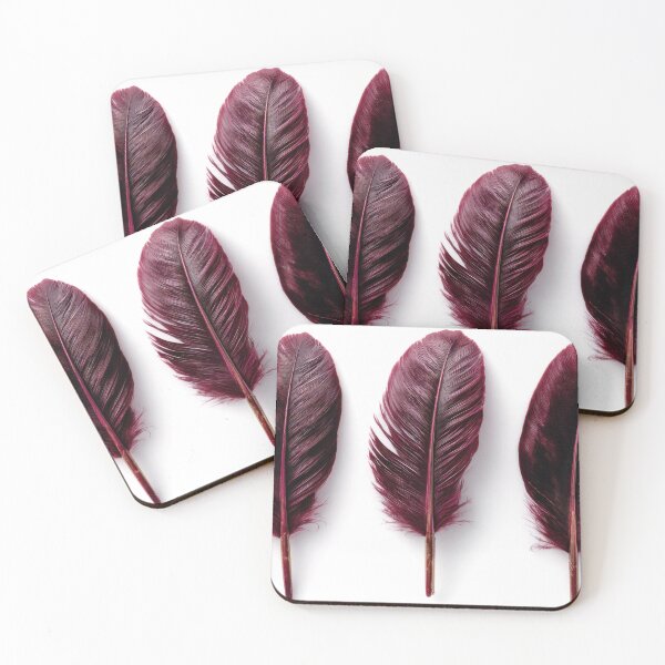 Item preview, Deep red feathers in a row display designed and sold by anytka.