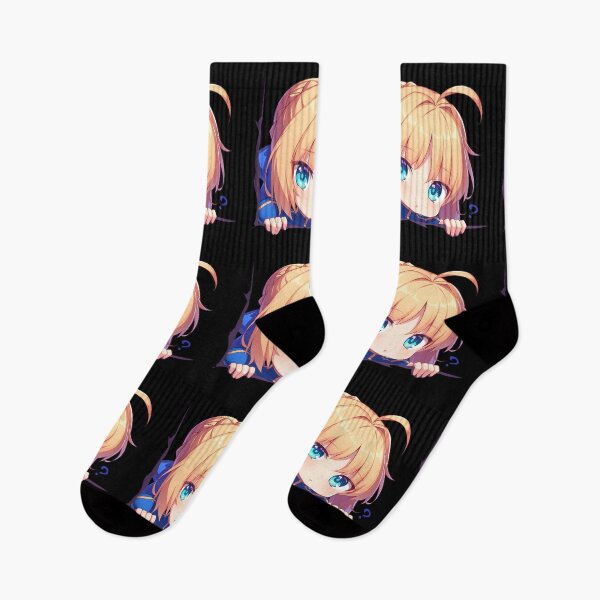 Item preview, Saber Fate Stay Night Anime Girl Chibi Kawaii Peeker designed and sold by HumbertoValveno.