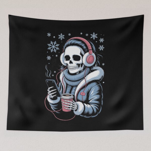 Item preview, Winter Music Skeleton Girl | Cozy Gothic Christmas Vibes designed and sold by ColorSplash123.