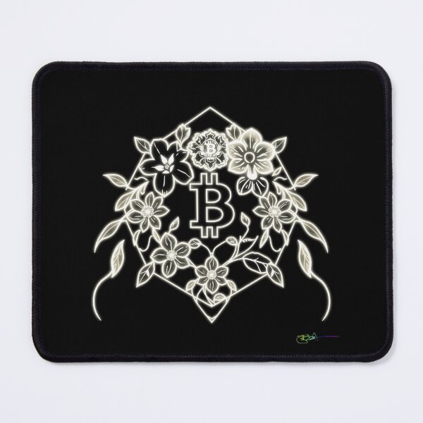 Item preview, Bitcoin Floral Mandala Line Art – Futuristic Crypto Commander Artwork designed and sold by Benito Del Ray.