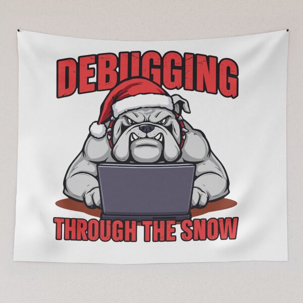 Item preview, Funny Programmer Bulldog - Debugging Through The Snow designed and sold by ShirtHatch.