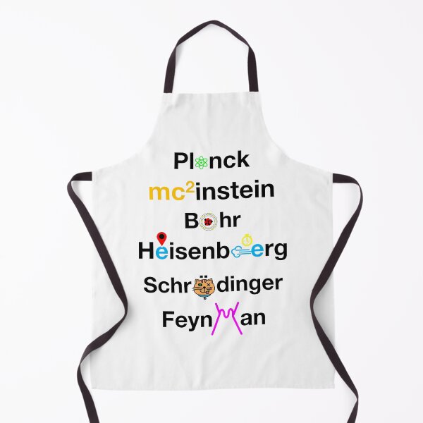 Item preview, Nerdy Minimalist Iconic Quantum Physicists Names Planck, Einstein, Bohr, Heisenberg, Schrodinger, Feynman Quantum Physics Teacher Black Text designed and sold by MathWare MathClips.
