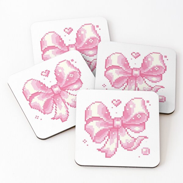 Item preview, Cute pink ribbon pixel designed and sold by croissantback.