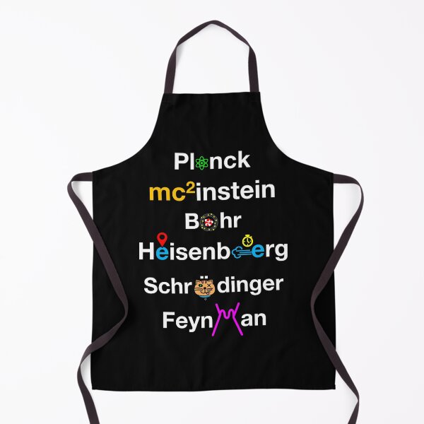 Item preview, Nerdy Minimalist Iconic Quantum Physicists Names Planck, Einstein, Bohr, Heisenberg, Schrodinger, Feynman Quantum Physics Teacher White Text designed and sold by MathWare MathClips.
