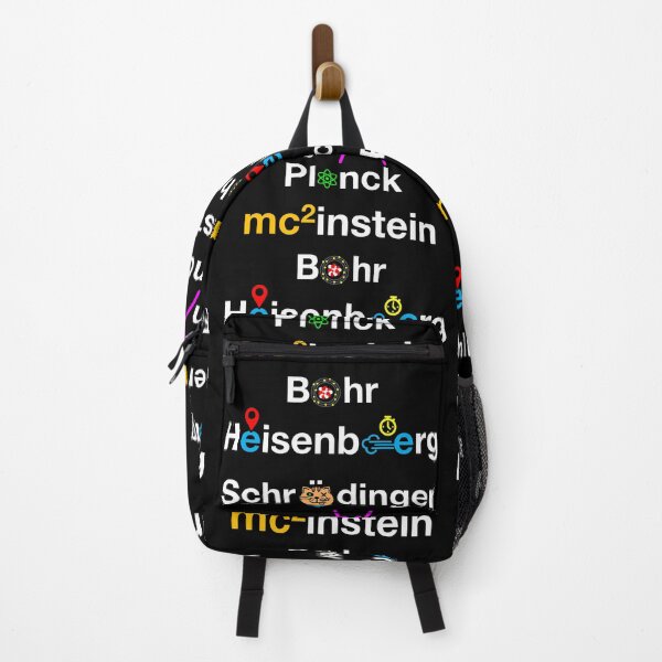 Item preview, Nerdy Minimalist Iconic Quantum Physicists Names Planck, Einstein, Bohr, Heisenberg, Schrodinger, Feynman Quantum Physics Teacher White Text designed and sold by MathWare MathClips.