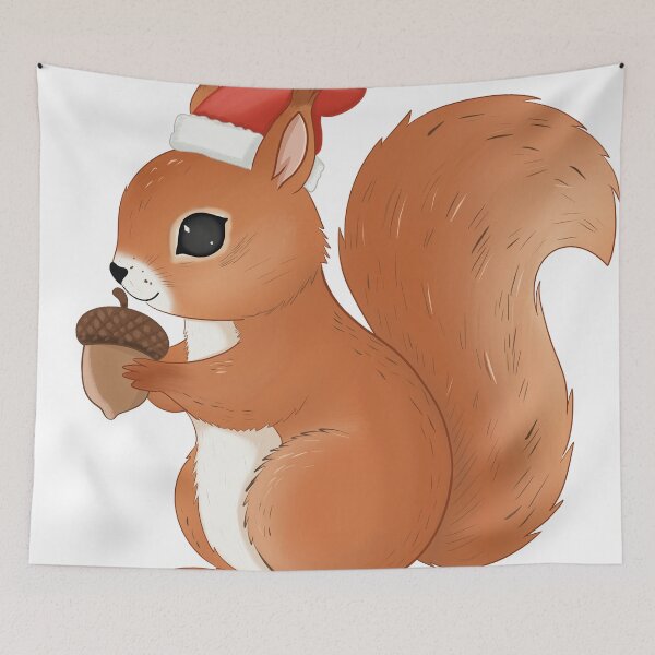 Item preview, Woodland Christmas Squirrel Holding Acorn | Holiday Critter designed and sold by Iqrapixels.