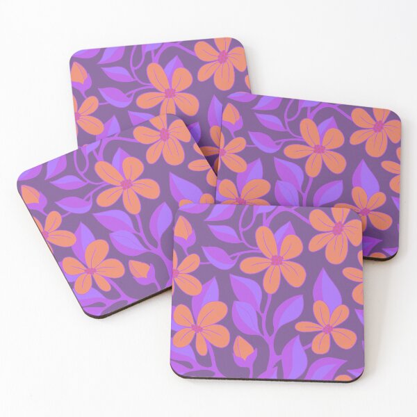 Item preview, Bright flowering vines on purple designed and sold by MarySchwindt.