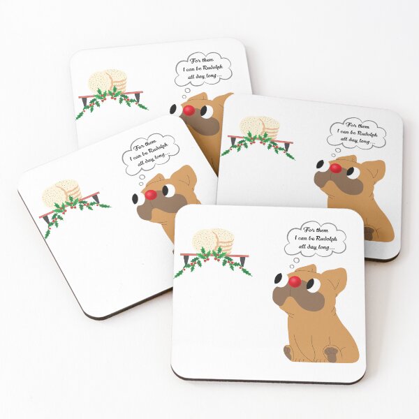 Item preview, Pug Rudolph – All for the Cookies! designed and sold by GreenPeony.