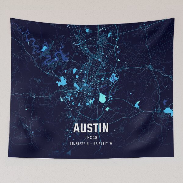 Item preview, Austin Midnight City Map designed and sold by HomeLivingCo.