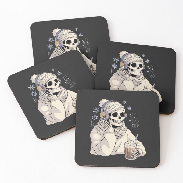 Item preview, Chill Vibes Skeleton Girl | Cozy Gothic Lo-Fi Winter Art designed and sold by ColorSplash123.