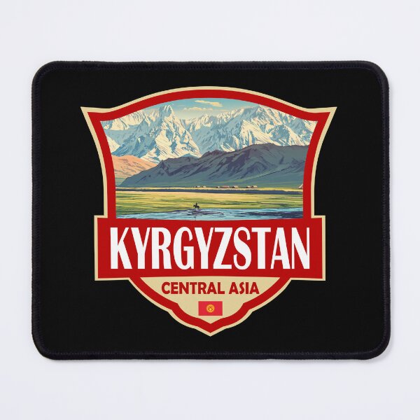 Item preview, Kyrgyzstan Illustration Retro Badge designed and sold by KrisSidDesigns.