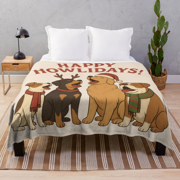 Item preview, Happy Howlidays — Singing Dogs Caroling Christmas Pun designed and sold by Ombrya.