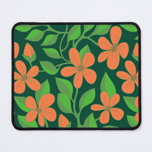 Item preview, Bright flowering vines on dark green designed and sold by MarySchwindt.
