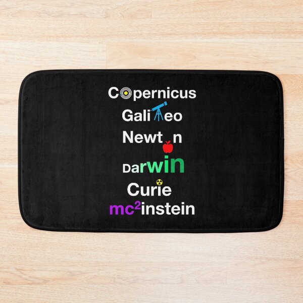 Item preview, Nerdy Minimalist Iconic Greatest Scientists Names Copernicus, Galileo, Newton, Darwin, Curie, Einstein Science Teacher White Text designed and sold by MathWare MathClips.