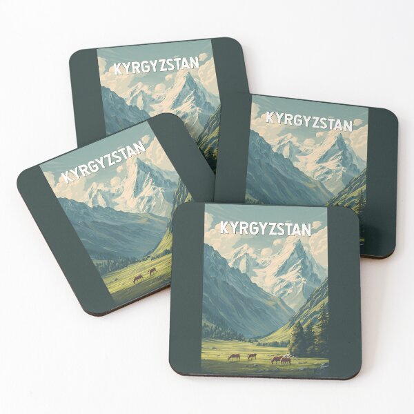 Item preview, Kyrgyzstan Illustration Travel Art Vintage designed and sold by KrisSidDesigns.