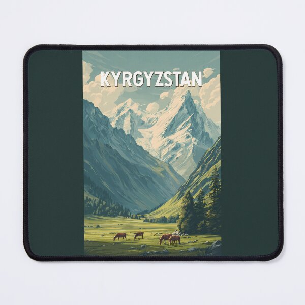 Item preview, Kyrgyzstan Illustration Travel Art Vintage designed and sold by KrisSidDesigns.