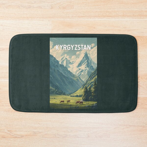 Item preview, Kyrgyzstan Illustration Travel Art Vintage designed and sold by KrisSidDesigns.