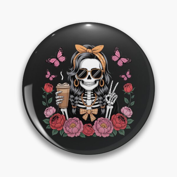 Item preview, Floral Coffee Skeleton Girl | Aesthetic Gothic Coffee Lover Design designed and sold by ColorSplash123.