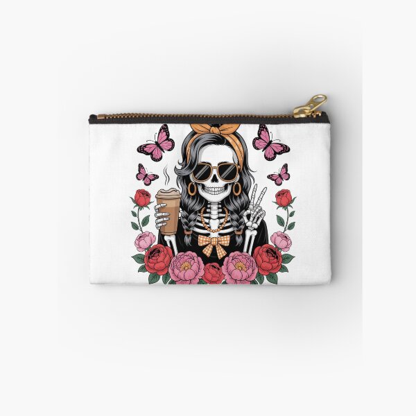 Item preview, Floral Coffee Skeleton Girl | Aesthetic Gothic Coffee Lover Design designed and sold by ColorSplash123.