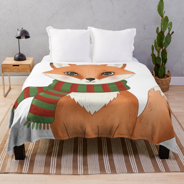 Item preview, Cozy Fox in Warm Scarf | Cute Winter Animal Art designed and sold by Iqrapixels.