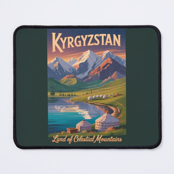 Item preview, Kyrgyzstan Yurt Illustration Travel Art Vintage designed and sold by KrisSidDesigns.