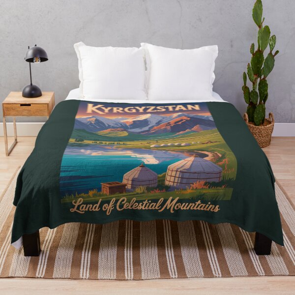 Item preview, Kyrgyzstan Yurt Illustration Travel Art Vintage designed and sold by KrisSidDesigns.