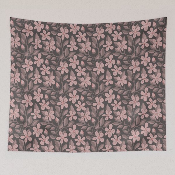 Item preview, Night flowering vines on warm grey designed and sold by MarySchwindt.