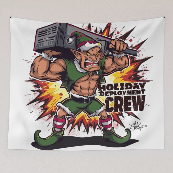 Item preview, Funny IT Christmas - Holiday Deployment Crew Elf Mascot designed and sold by ShirtHatch.