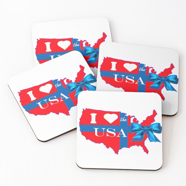 Item preview, I LOVE THE USA - American Patriotic Expression Logo designed and sold by ABG Inspirational Art.