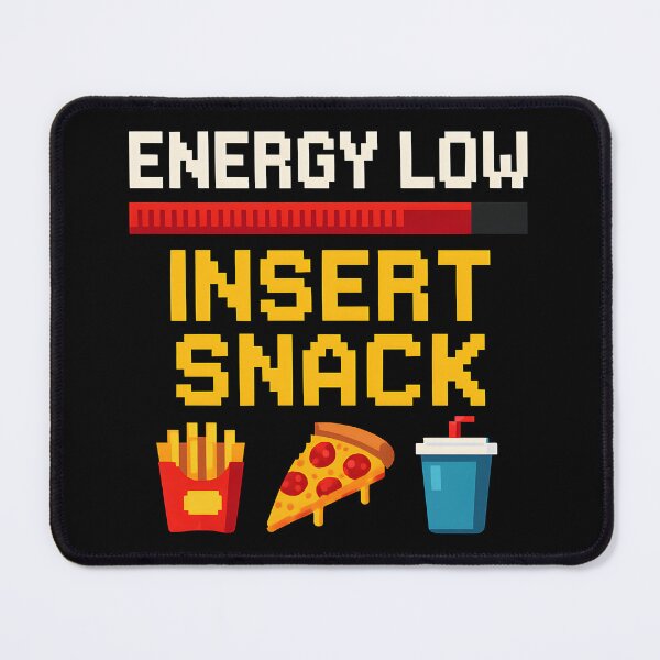 Item preview, Funny Gamer Snack Alert Insert Snack Energy Low Pixel Design. designed and sold by The-T-In-Retro.