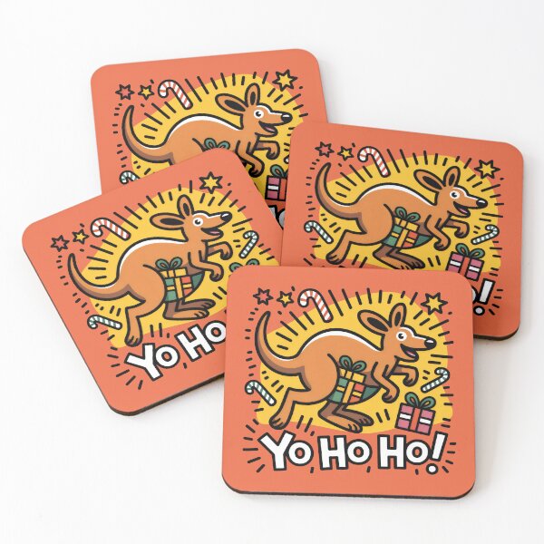 Item preview, Holiday Kangaroo Jump with “Yo Ho Ho!” and Colorful Christmas Details designed and sold by SplashTastic.