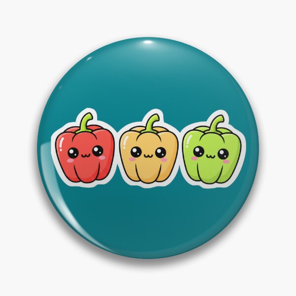 Item preview, Bell Pepper Trio – Colorful Kawaii Vegetable Characters designed and sold by OOStudio.