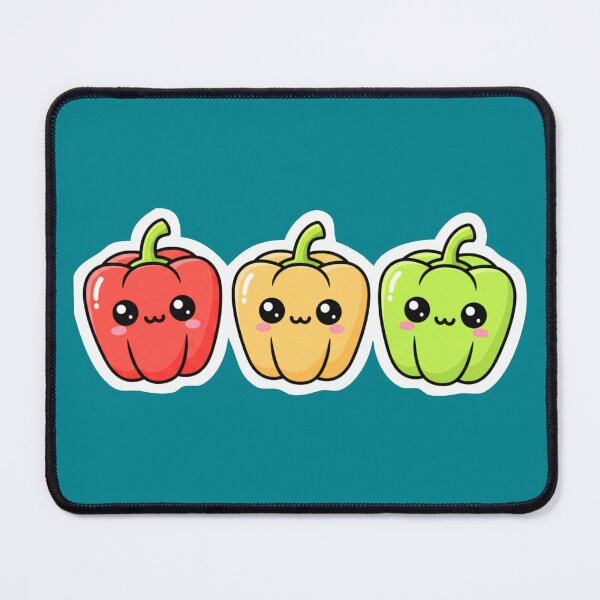 Item preview, Bell Pepper Trio – Colorful Kawaii Vegetable Characters designed and sold by OOStudio.