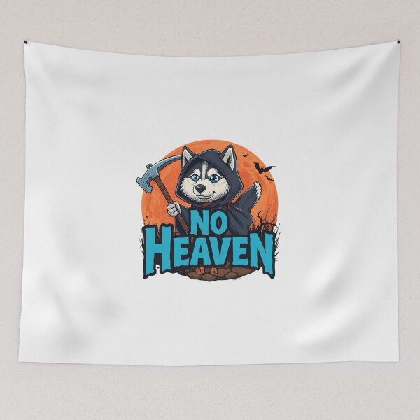 Item preview, No Heaven Dog – Cool Grim Reaper Husky Cartoon Design | Street Art T-Shirt devil dog funnny t-shirt designed and sold by No Heaven.