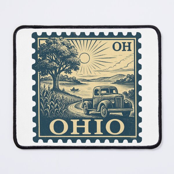 Item preview, Ohio Stamp - Sunlit Roads & Cornfield Classics designed and sold by Automotive Art by Greg.