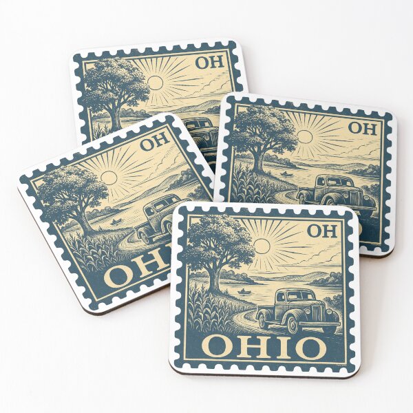 Item preview, Ohio Stamp - Sunlit Roads & Cornfield Classics designed and sold by Automotive Art by Greg.
