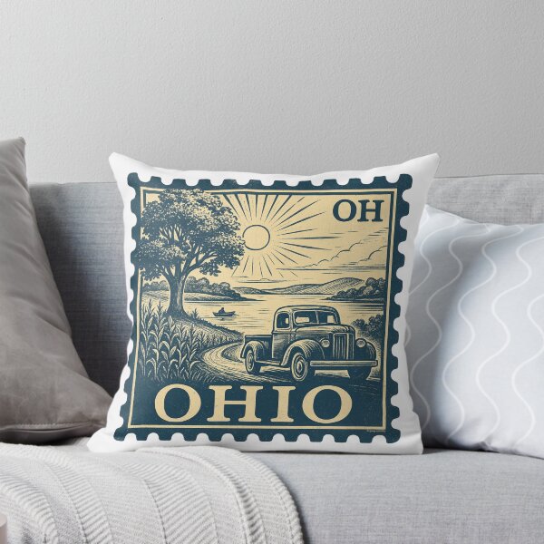 Item preview, Ohio Stamp - Sunlit Roads & Cornfield Classics designed and sold by Automotive Art by Greg.