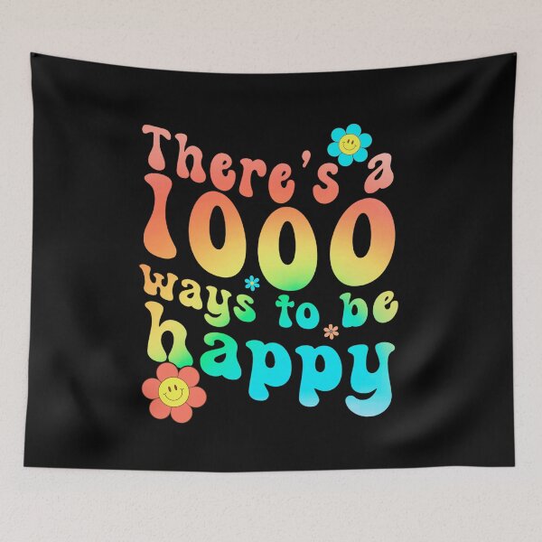 Item preview, There’s a 1000 Ways to Be Happy – Retro Groovy Positive Quote Design designed and sold by Sun Sand & Sea Art.