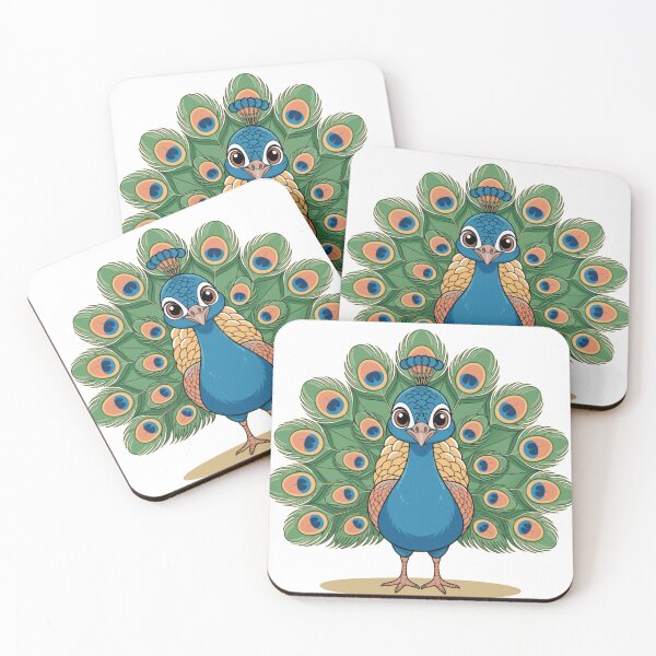 Item preview, Colorful Cartoon Peacock Illustration – Cute Majestic Bird Art Design designed and sold by Royalsticker.