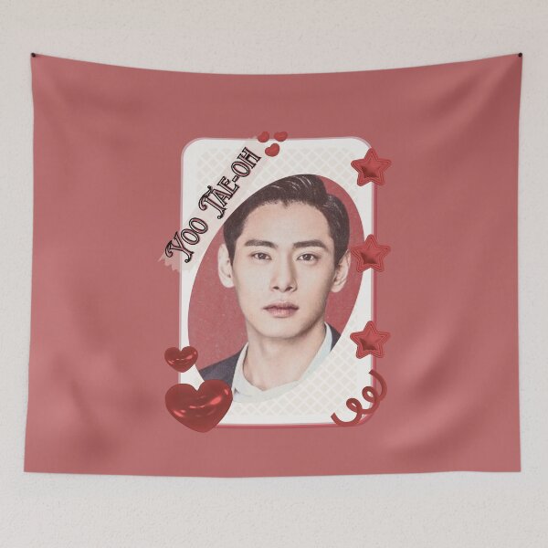 Item preview, Yoo Tae-oh Korean Actor Kdrama Group Card Red Aesthetic Collage Design designed and sold by AJUNICE STUDIO.